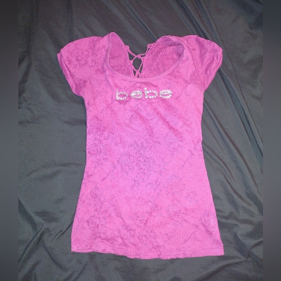 Vintage Bebe Swarovski Crystal Pink top - Picture 3 of 10